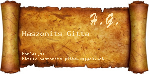 Haszonits Gitta névjegykártya